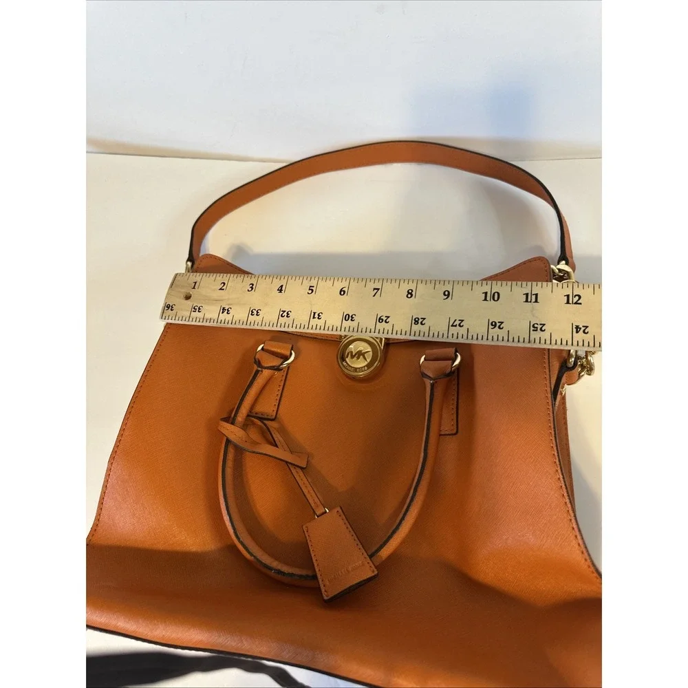 Michael Michael Kors Orange Leather Hamilton Large Tote Bag 14